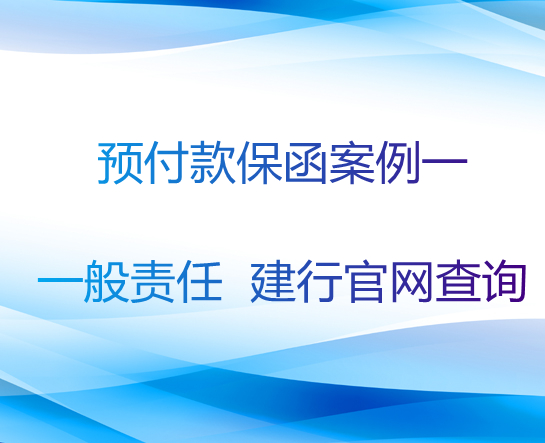 预付款保函案例一：一般责任