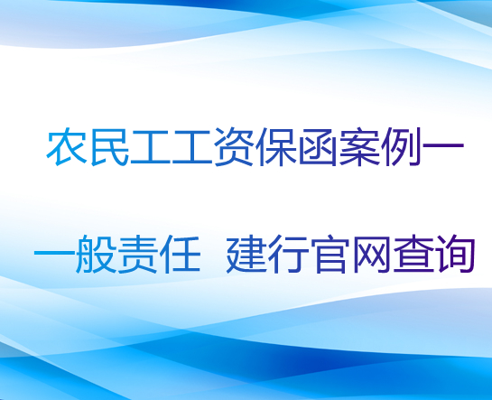 农民工工资保函案例一：一般责任